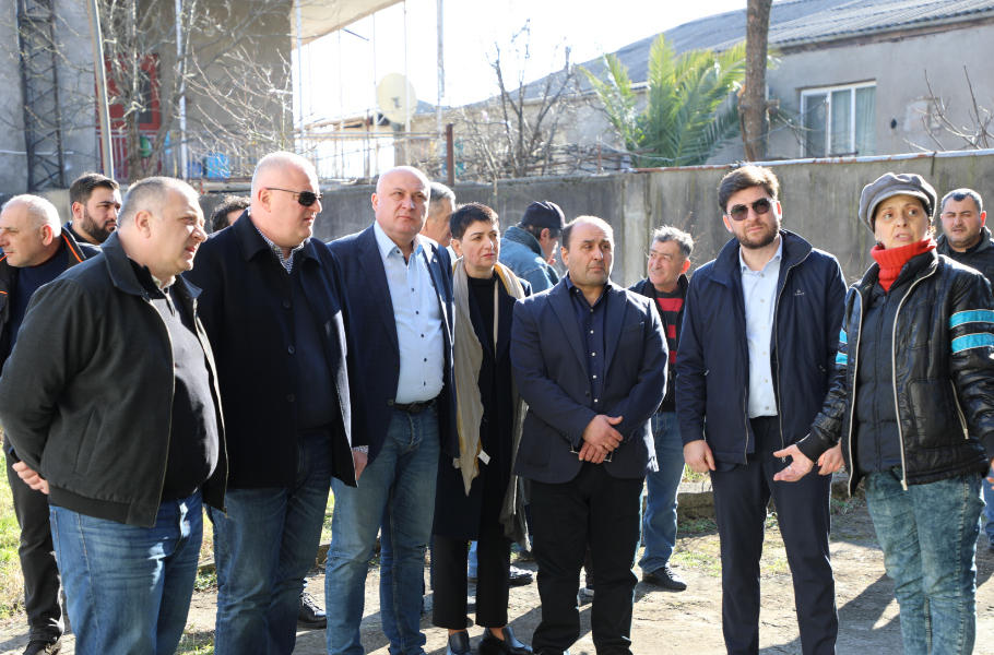 ცენტრალური ხელისუფლების წარმომადგენლები სამეგრელოში სტიქიის შედეგად მიყენებულ ზარალს გაეცნენ