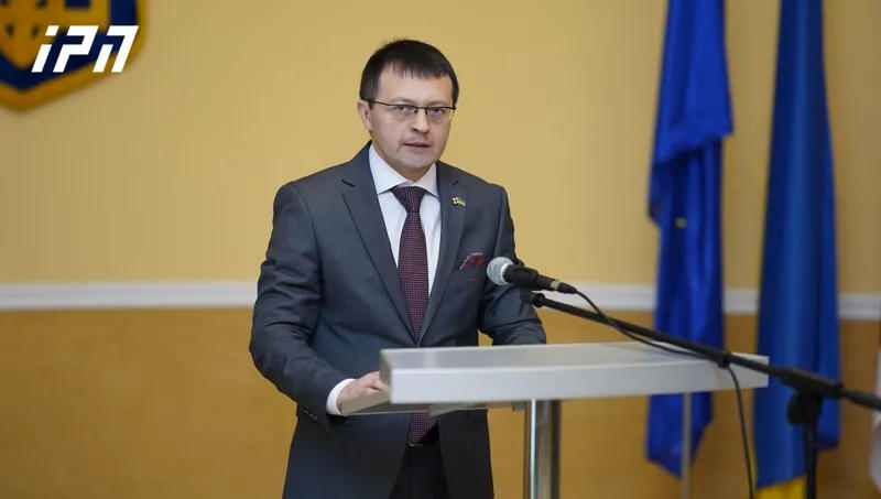 Ukraine's Charge d'Affaires Andrii Kasianov arrives at Ministry of Foreign Affairs of Georgia