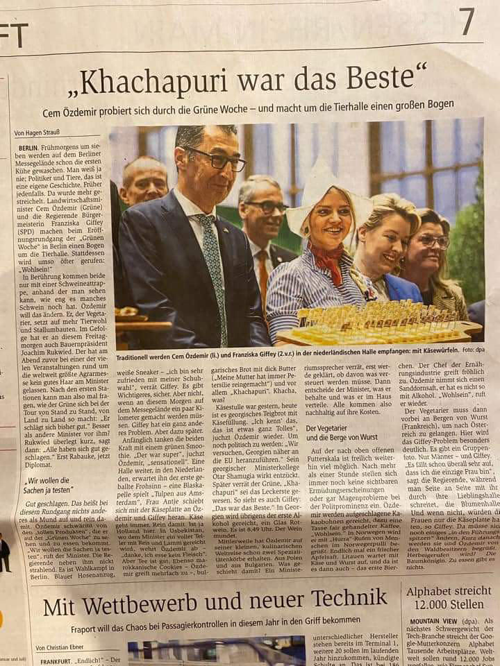 გერმანიაში გამოფენაზე „მწვანე კვირეული 2023“ წარმოდგენილ ქართულ სტენდს საერთაშორისო პრესაში გამოხმაურება მოყვა