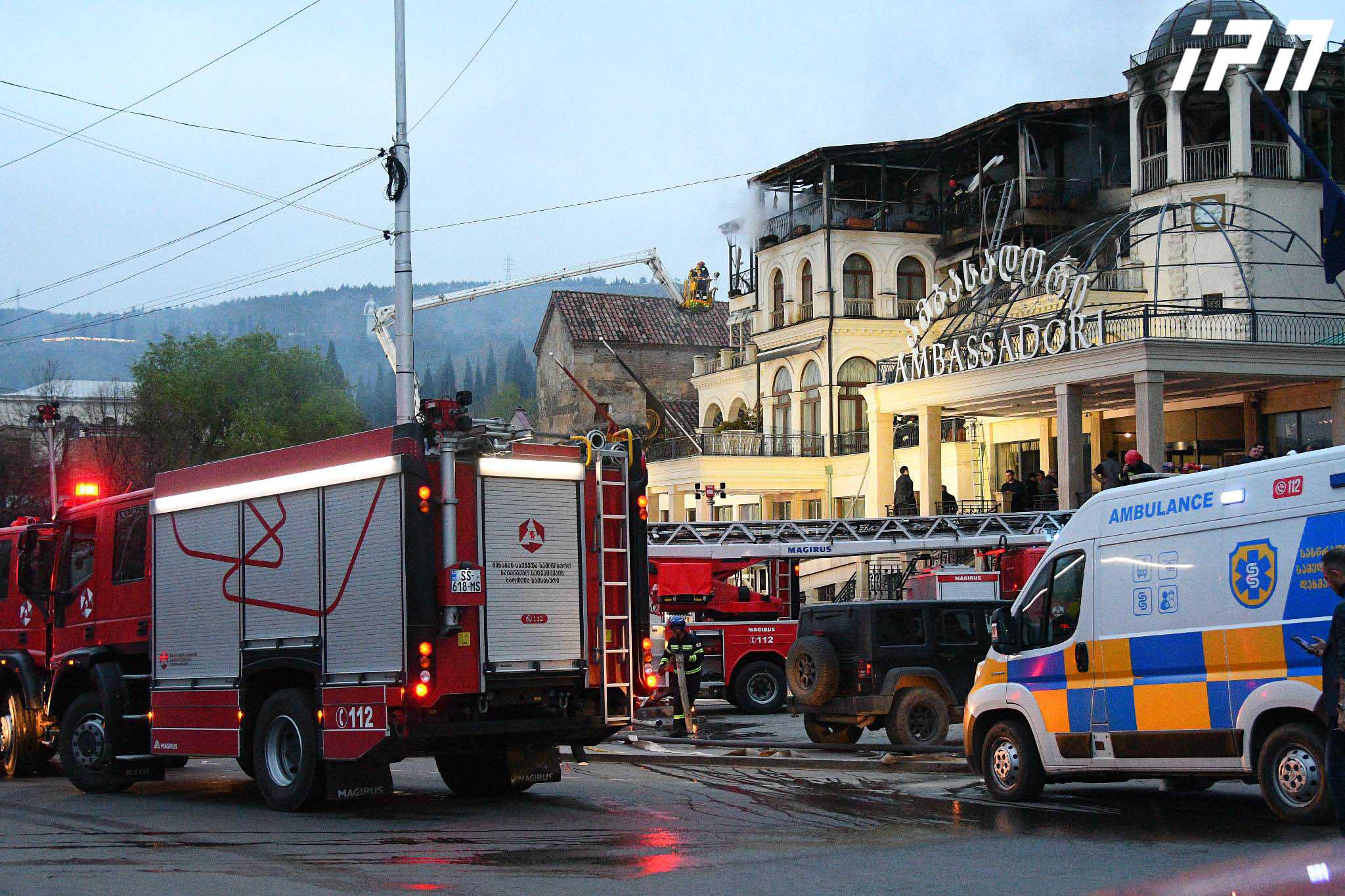 სასტუმრო „ამბასადორი“ - ხანძარს მსხვერპლი არ მოჰყოლია