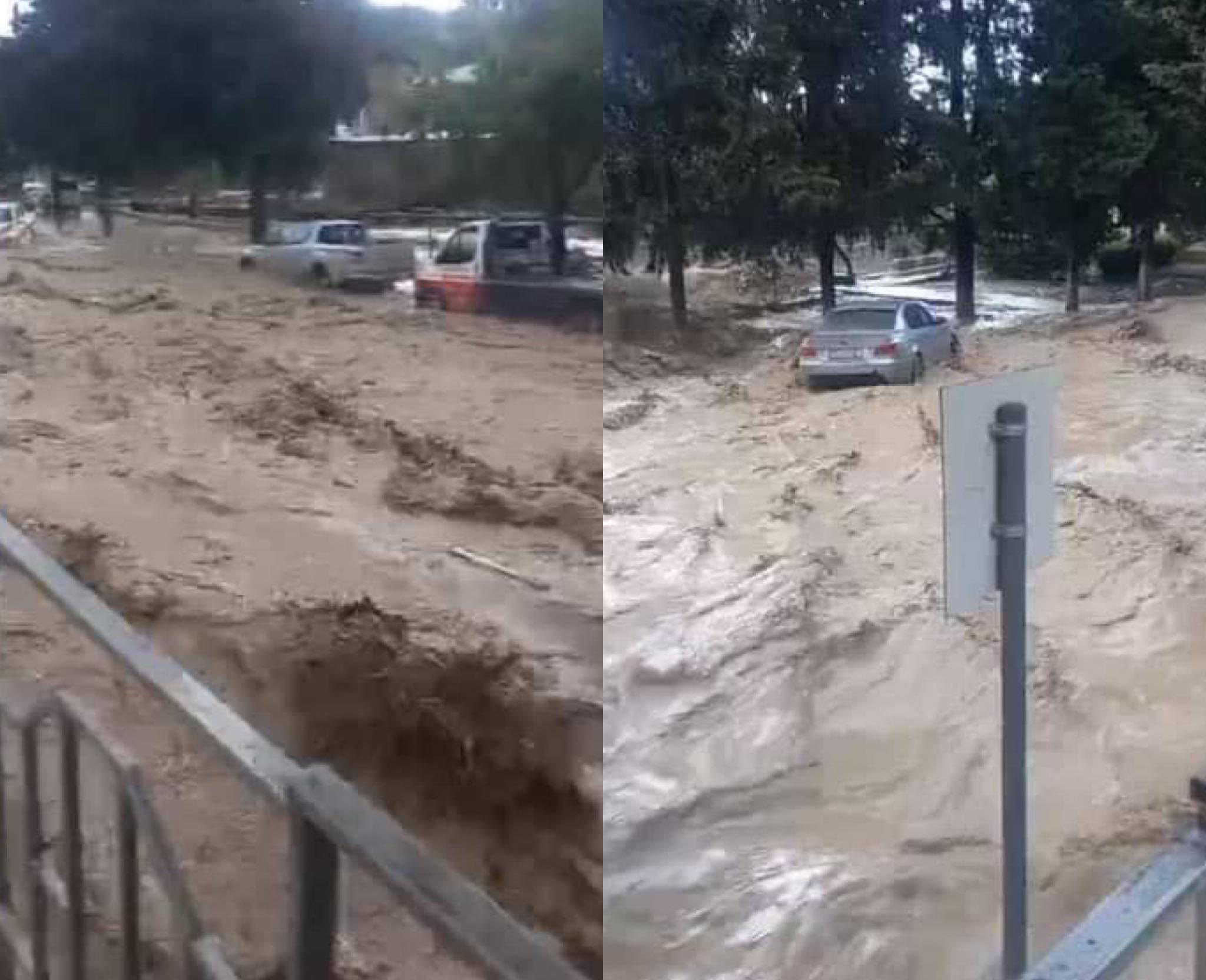 Disaster in Gurjaani municipality - roads and cars flooded, several villages affected by hail