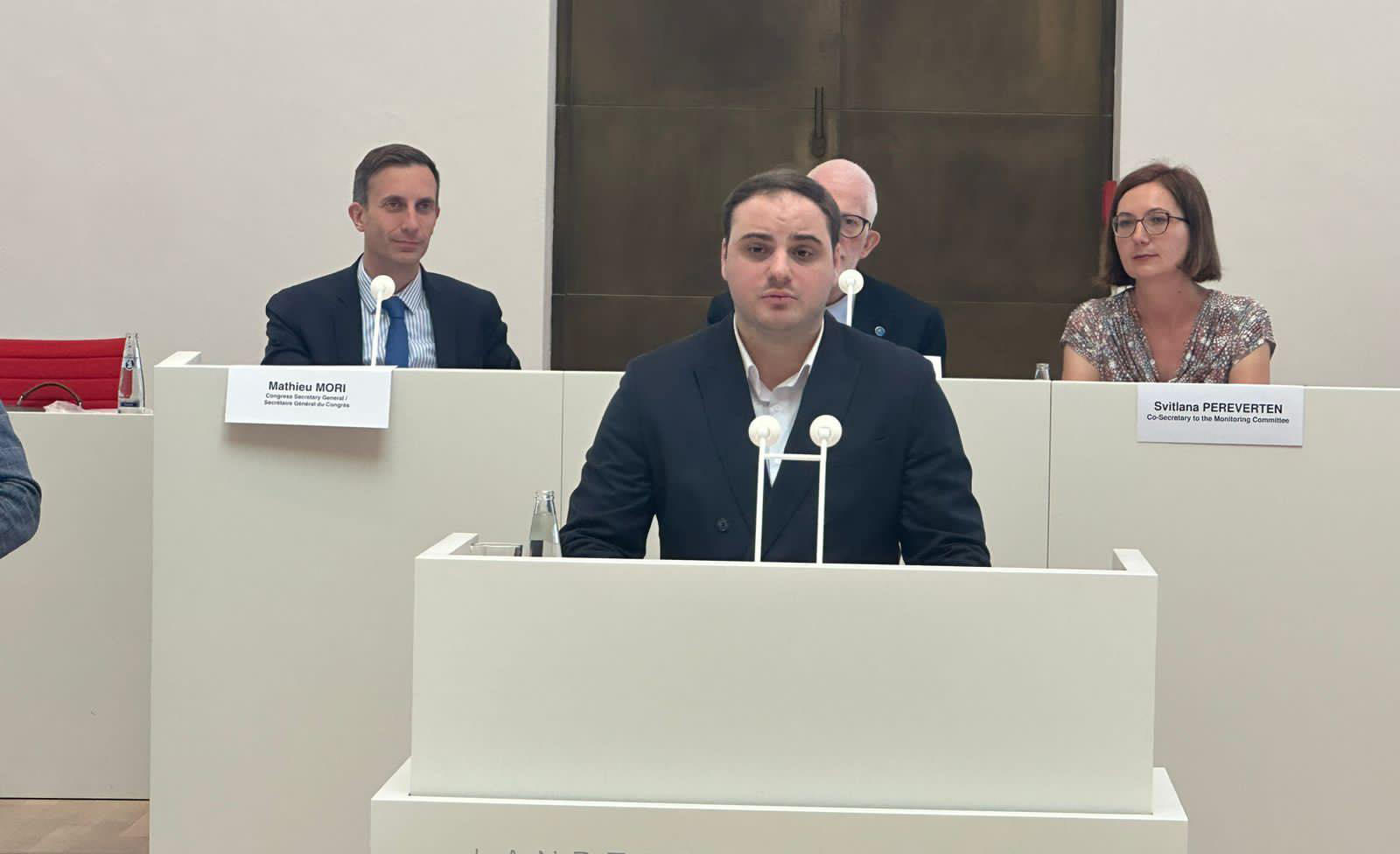 ევროპის საბჭოს ადგილობრივ და რეგიონულ ხელისუფლებათა კონგრესის მონიტორინგის კომიტეტის სხდომაზე ლევან ჟორჟოლიანი მოხსენებით წარდგა