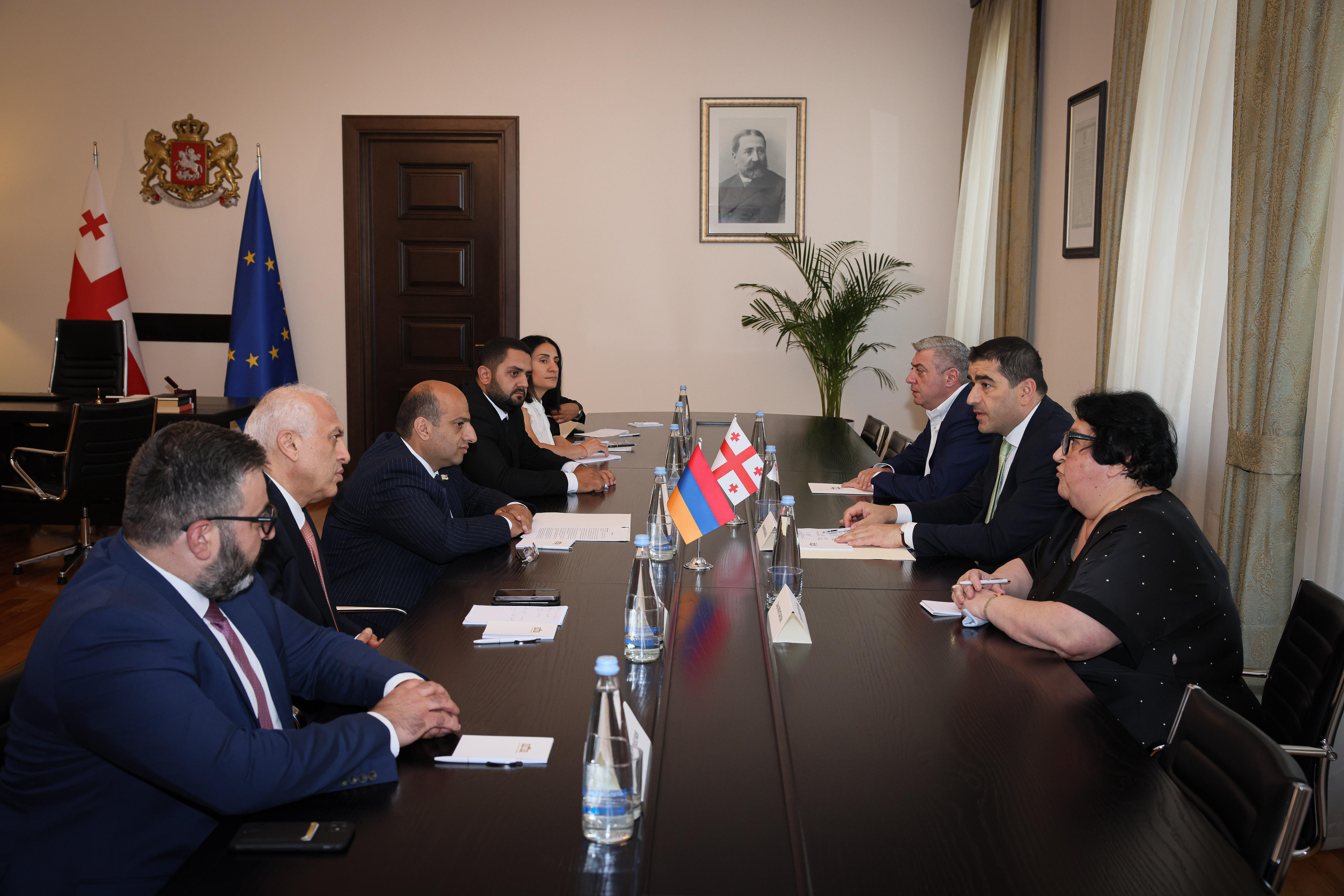 შალვა პაპუაშვილი სომხეთის რესპუბლიკის ეროვნული ასამბლეის დელეგაციას შეხვდა