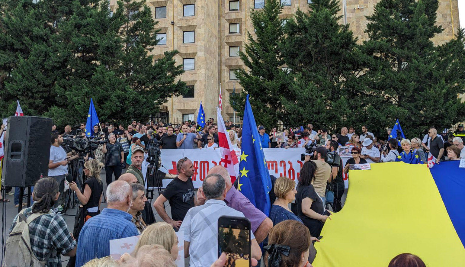 მთავრობის ადმინისტრაციასთან აქცია „თავისუფლება მიშას“ გაიმართა