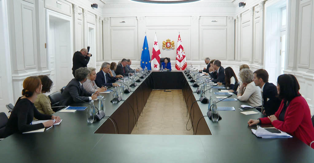 სალომე ზურაბიშვილი ევროკავშირის წევრი ქვეყნების ელჩებს ხვდება