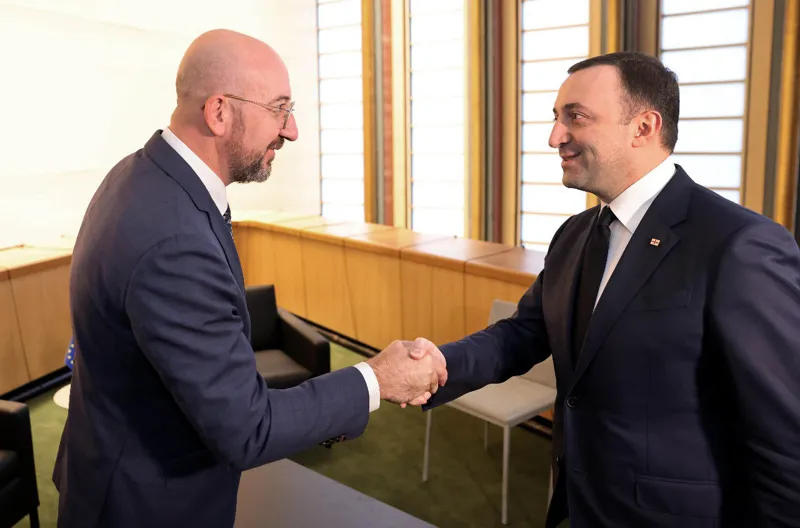 ირაკლი ღარიბაშვილი შარლ მიშელს შეხვდა