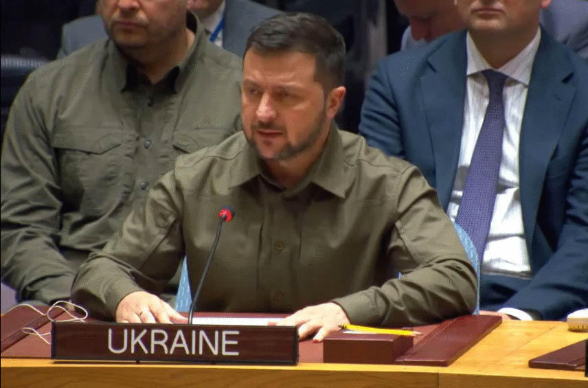 ვოლოდიმირ ზელენსკი - გაერო აგრესიასთან მიმართებაში ჩიხში იმყოფება - უსაფრთხოების საბჭოს სავარძელში სხედან მატყუარები - აგრესორის ხელთ ვეტოა, აი, რამ შეიყვანა გაერო ჩიხში