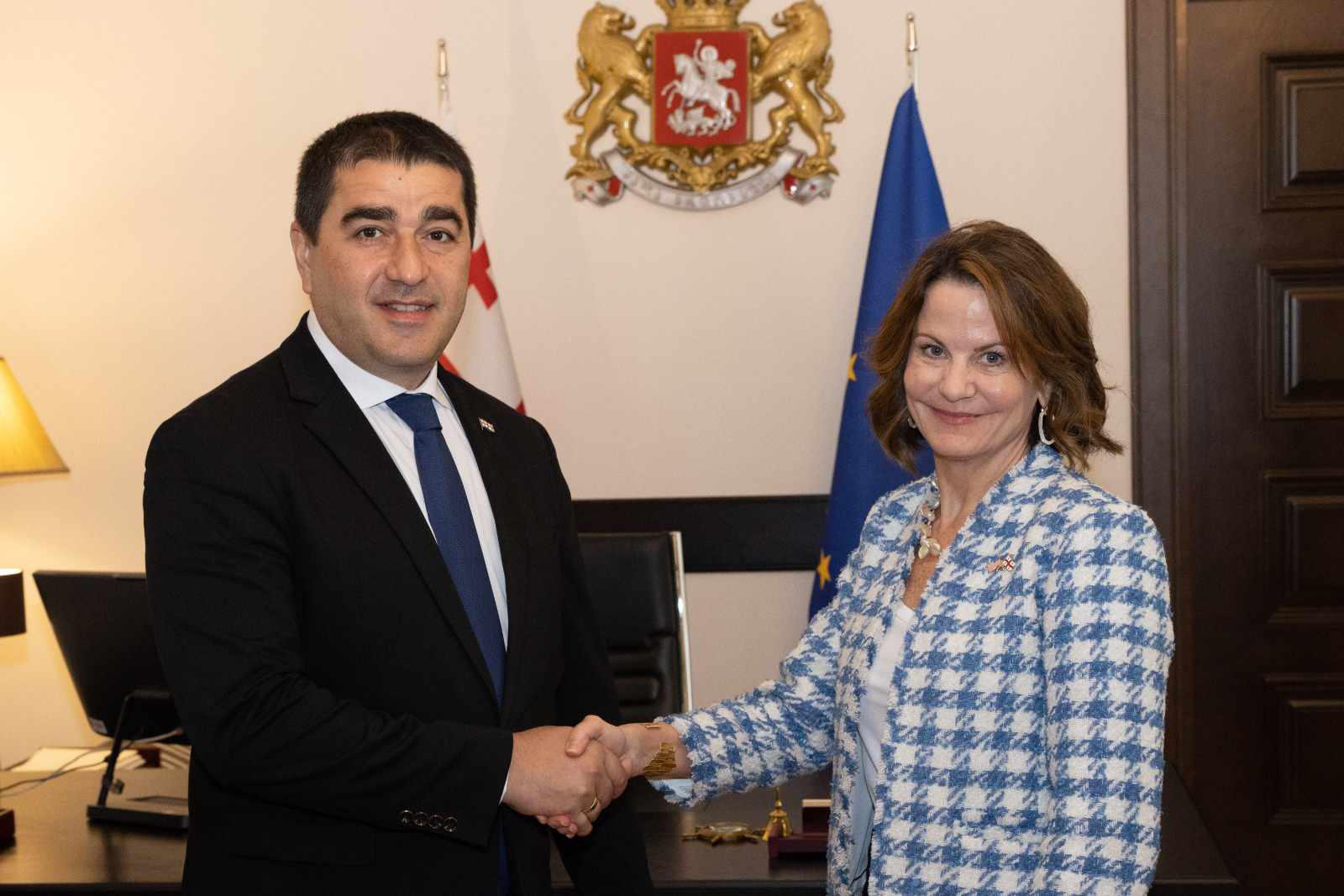 საქართველოს პარლამენტის თავმჯდომარე ამერიკის შეერთებული შტატების ახლად დანიშნულ ელჩს შეხვდა