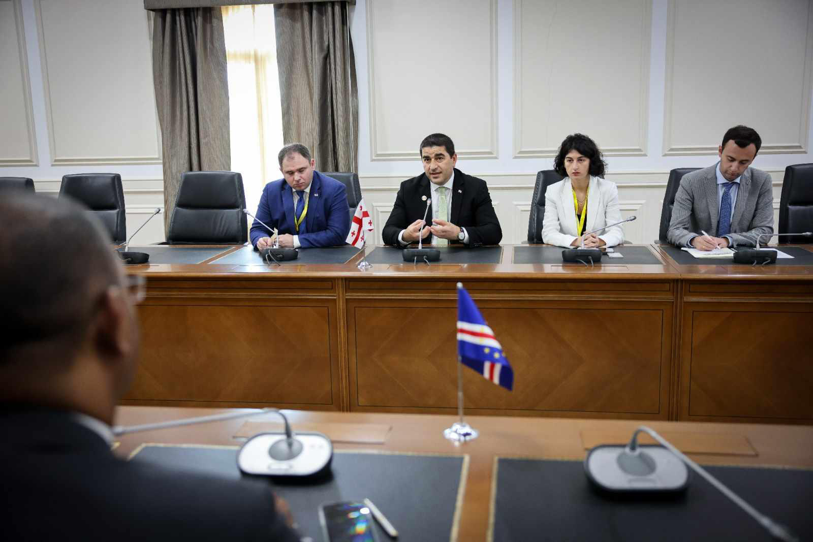 შალვა პაპუაშვილი კაბო ვერდეს რესპუბლიკის ეროვნული ასამბლეის თავმჯდომარეს შეხვდა