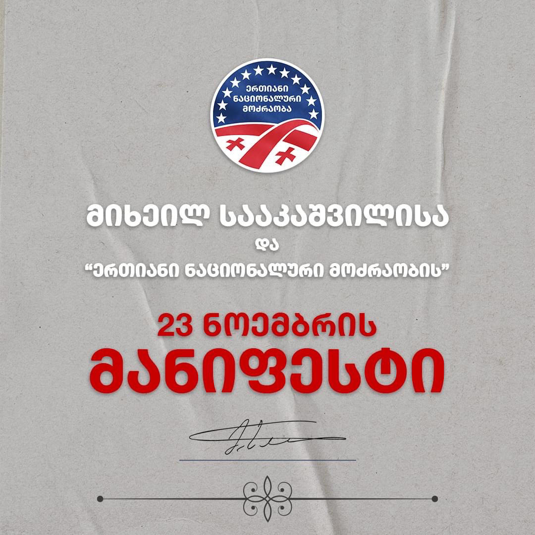 „ერთიანი ნაციონალური მოძრაობა“ 11-პუნქტიან მანიფესტს აქვეყნებს