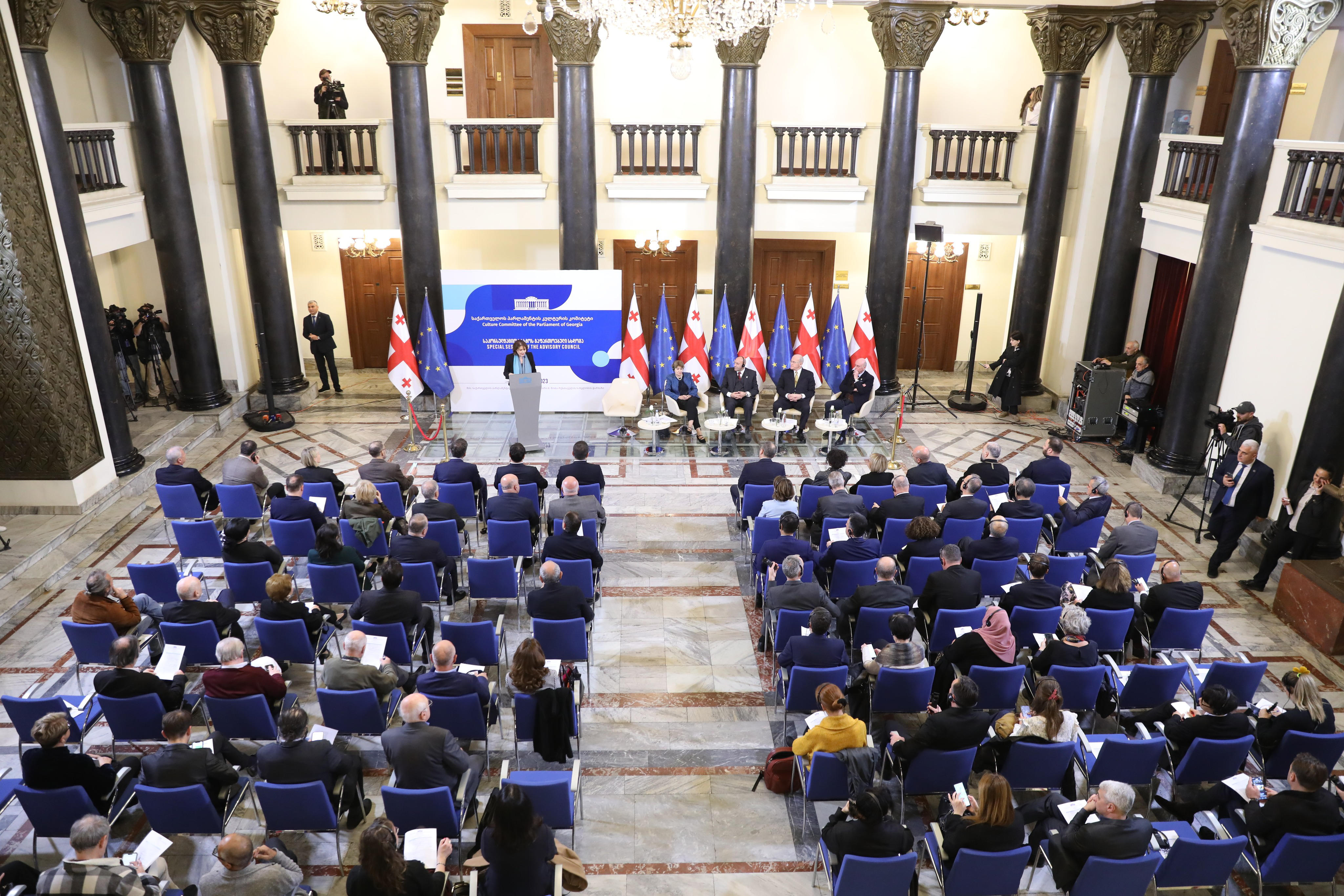 პარლამენტში კულტურის კომიტეტის საკონსულტაციო საბჭოს გაფართოებული სხდომა გაიმართა