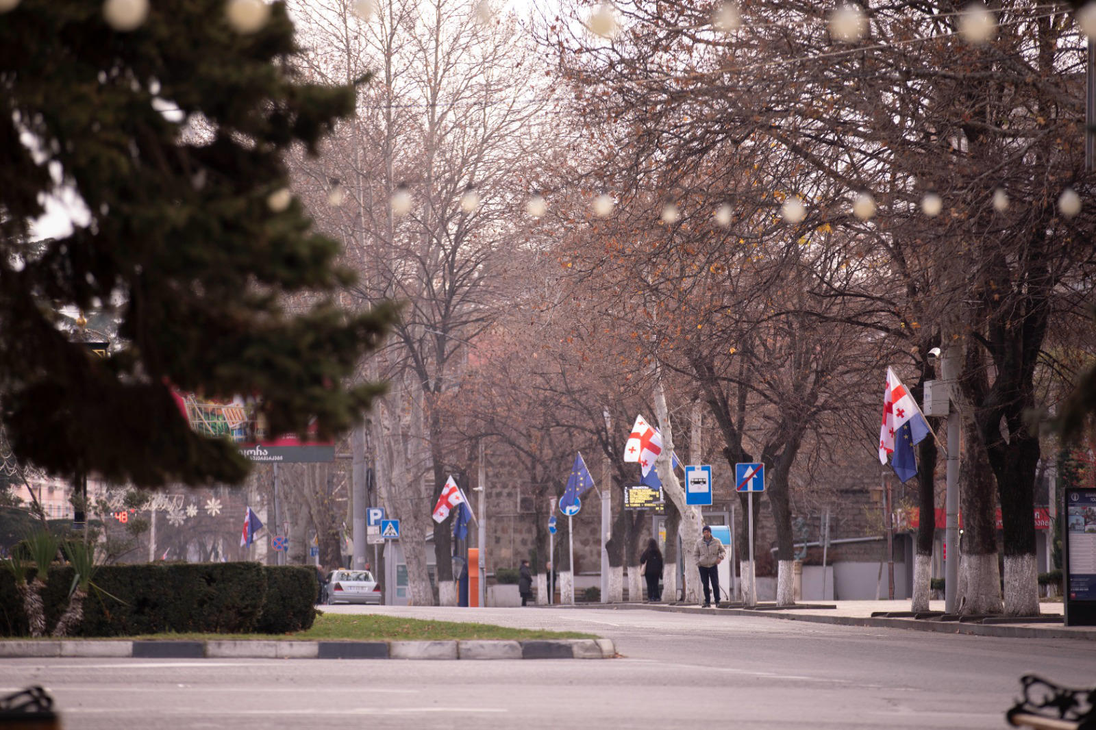 ევროკავშირის წევრობის კანდიდატის სტატუსის აღსანიშნად, გორში საქართველოსა და ევროკავშირის დროშები გამოიფინა