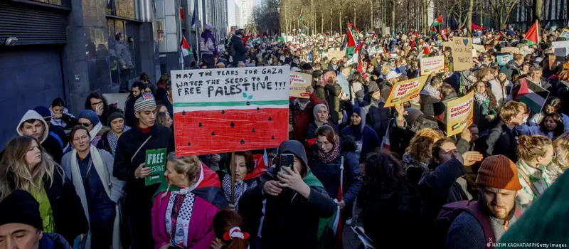 A mass rally in support of Palestine was held in Brussels