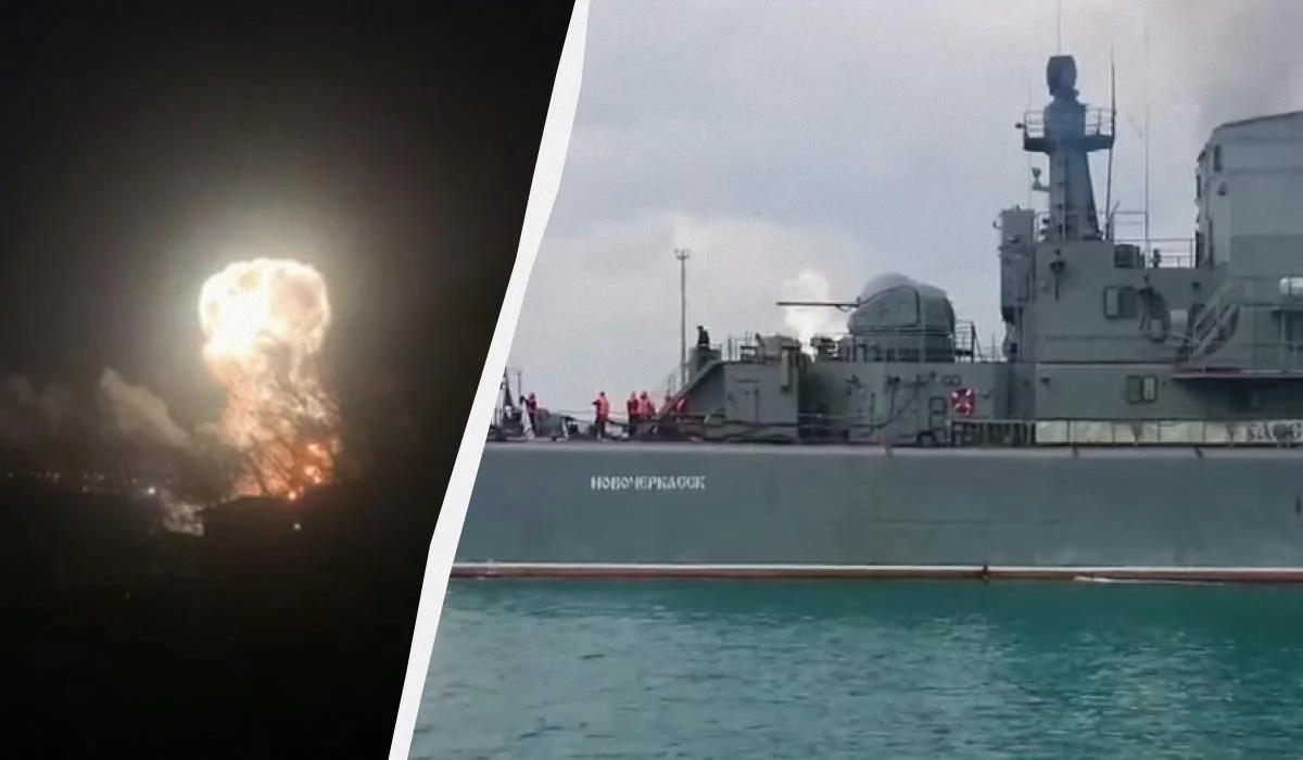 უკრაინელებმა ყირიმში რუსული სადესანტო გემი „ნოვოჩერკასკი” გაანადგურეს