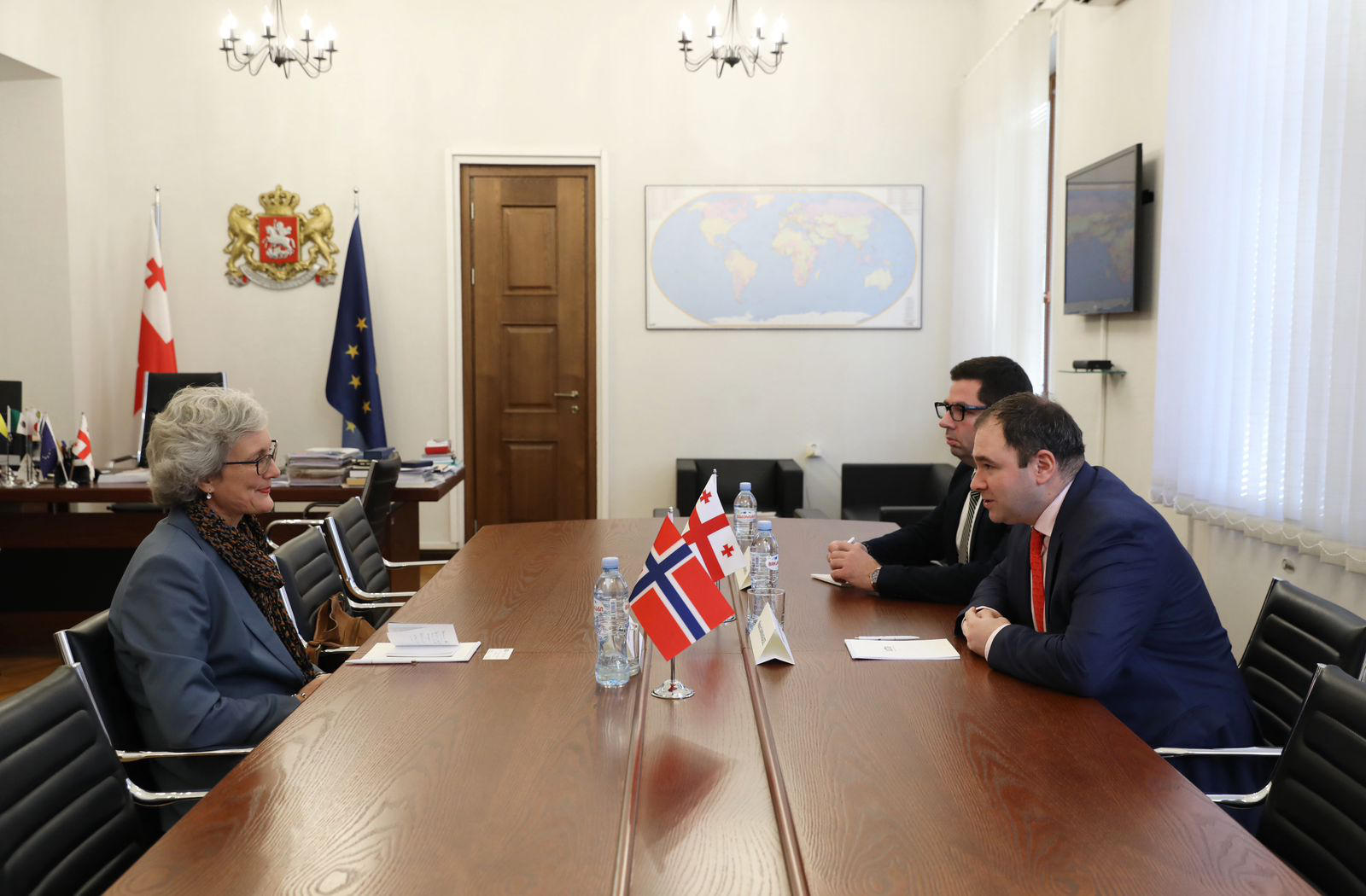 ნიკოლოზ სამხარაძე ნორვეგიის ელჩს შეხვდა
