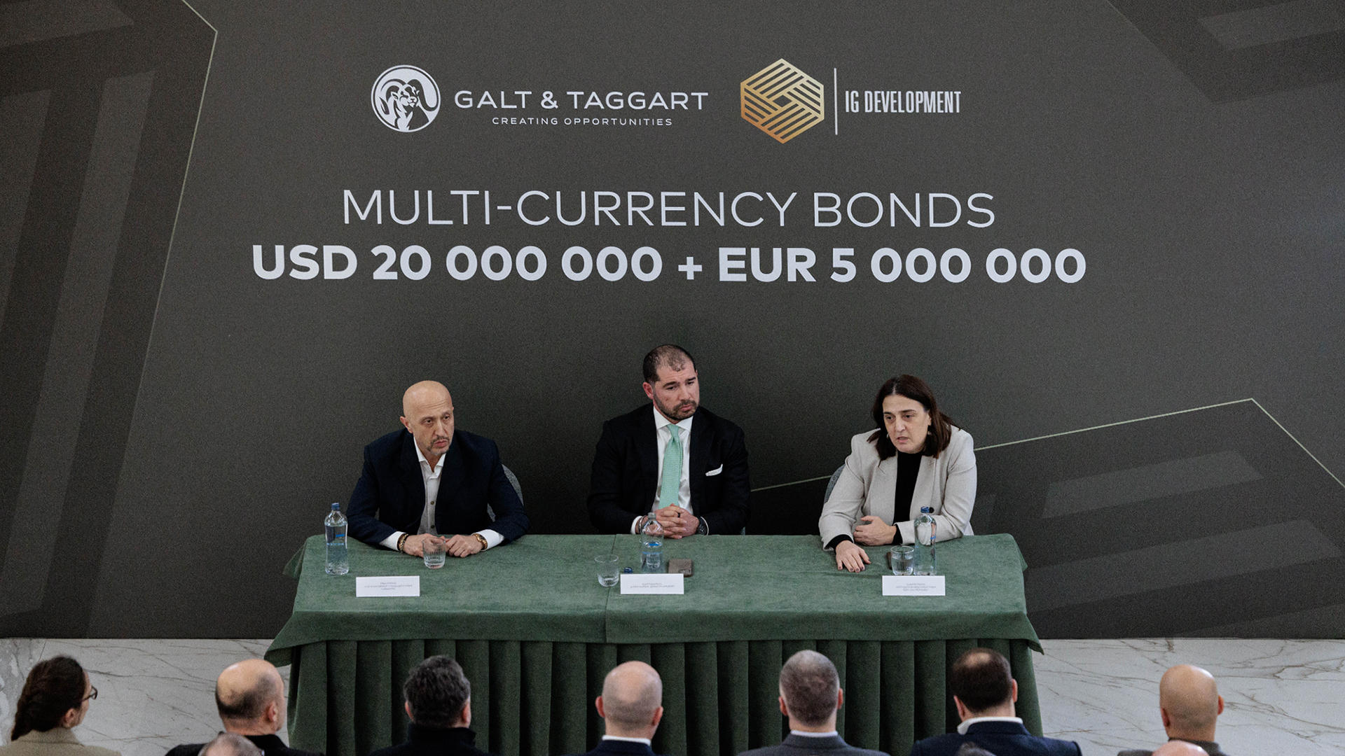„გალტ & თაგარტის“ მხარდაჭერით, „აი ჯი დეველოფმენტ ჯორჯიას“ 20 მლნ აშშ დოლარისა და 5 მლნ ევროს ობლიგაციების ემისიებთან დაკავშირებით პრესკონფერენცია გაიმართა
