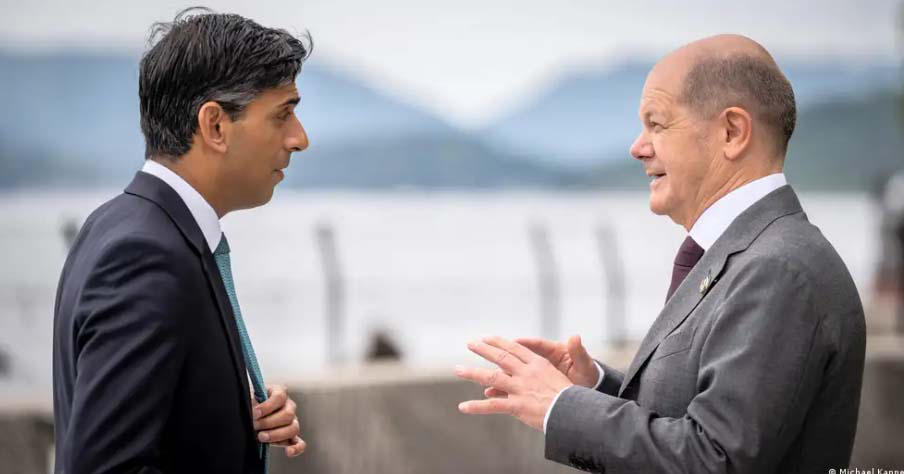 რიში სუნაკმა და ოლაფ შოლცმა სატელეფონო საუბრისას უკრაინის დახმარების საკითხი განიხილეს