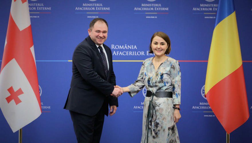საგარეო ურთიერთობათა კომიტეტის დელეგაცია, ნიკოლოზ სამხარაძის ხელმძღვანელობით რუმინეთის საგარეო საქმეთა მინისტრს შეხვდა
