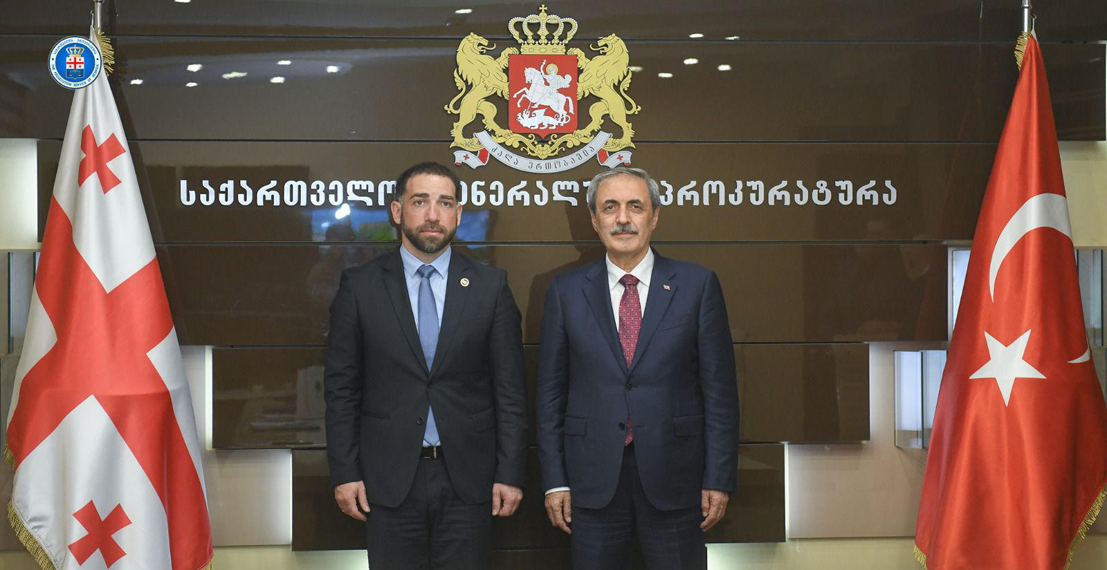 საქართველოს გენერალური პროკურორი ირაკლი შოთაძე თურქეთის გენერალურ პროკურორს ბექირ შაჰინს შეხვდა