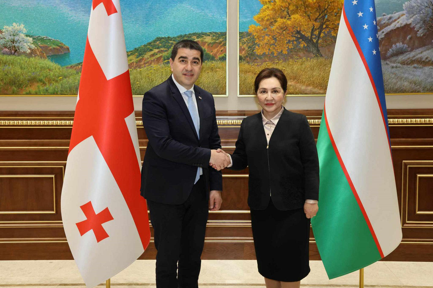 შალვა პაპუაშვილი უზბეკეთის რესპუბლიკის სენატის თავმჯდომარეს შეხვდა