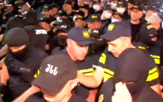 პარლამენტთან მიმდინარე აქციაზე სამართალდამცავებმა, სავარაუდოდ, წიწაკის სპრეი გამოიყენეს