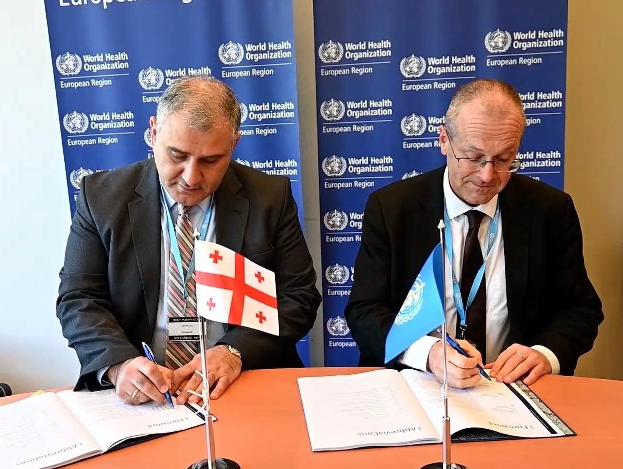 მიხეილ სარჯველაძემ და ჯანმრთელობის მსოფლიო ორგანიზაციის ევროპის რეგიონულმა დირექტორმა ჰანს კლუგემ, 2024-2027 წლების თანამშრომლობის სტრატეგიას ხელი მოაწერეს