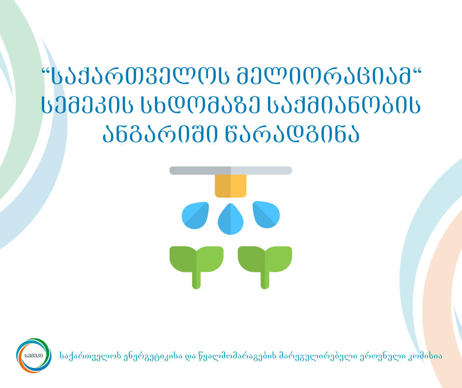 სემეკის საჯარო სხდომაზე  „საქართველოს მელიორაციამ“ საქმიანობის ანგარიში წარადგინა