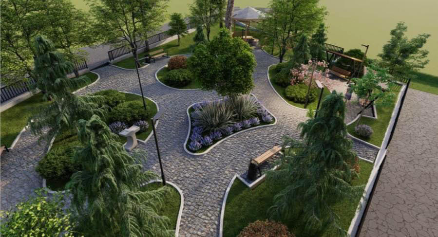 ლიკანში, სკვერის მოწყობის სამუშაოები მიმდინარეობს