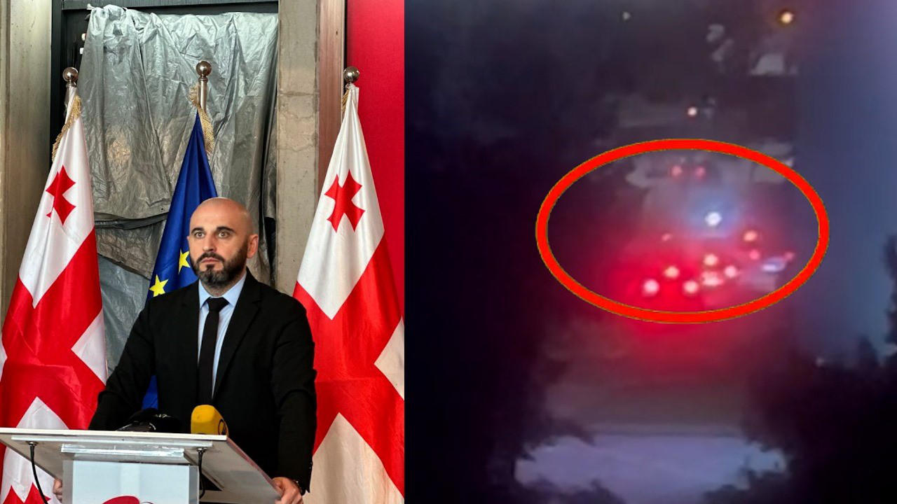 ლევან ხაბეიშვილი ავრცელებს ვიდეოს, რომელშიც, მისი თქმით, ჩანს, რომ „ნაციონალური მოძრაობის“ ოფისზე თავდამსხმელთა ავტომობილებს პოლიციის ეკიპაჟები აცილებენ