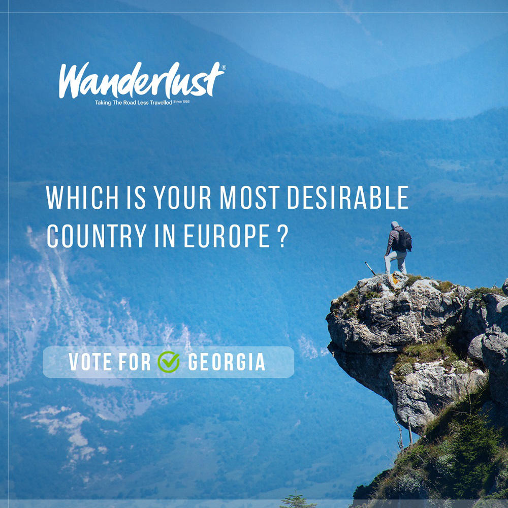 Wanderlust-ზე საქართველო ევროპის ყველაზე სასურველი ტურისტული მიმართულების ნომინაციაზეა წარდგენილი