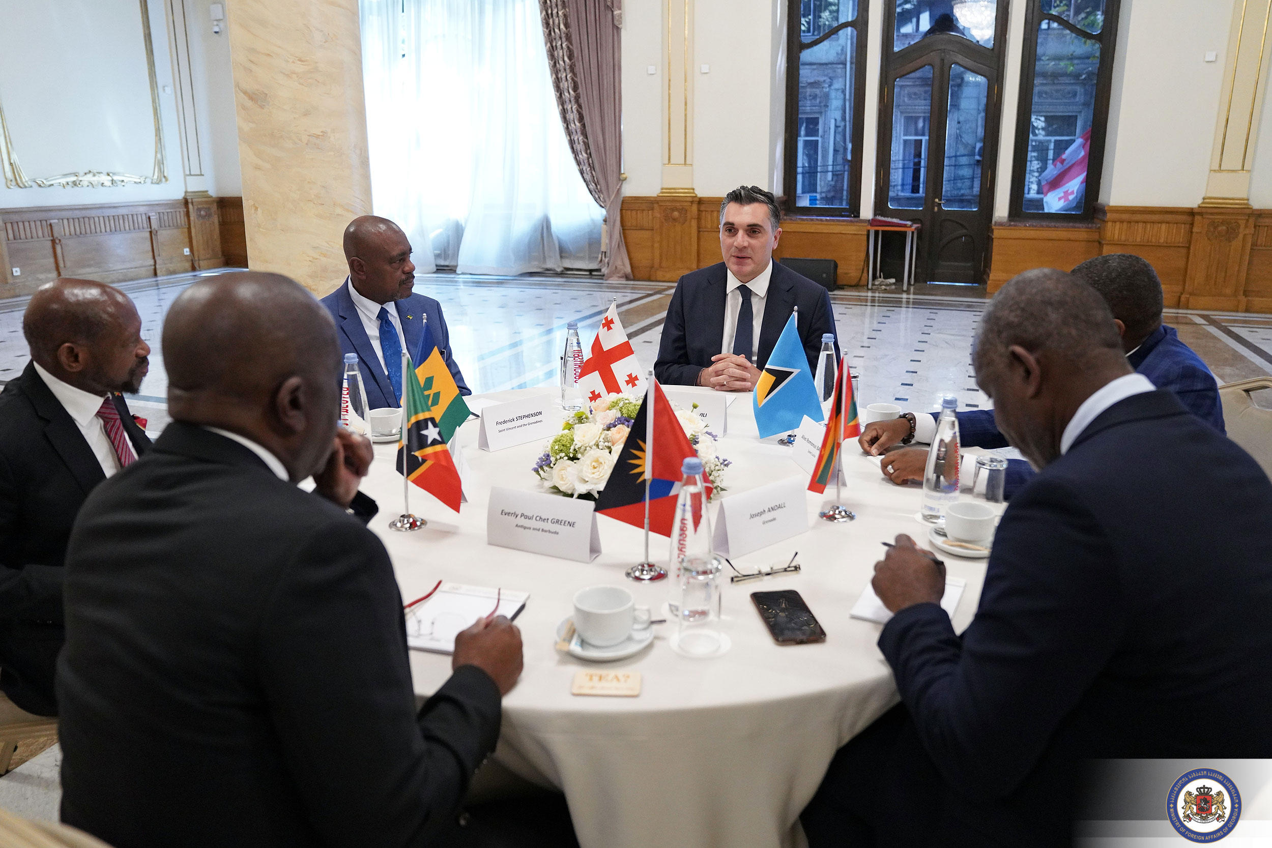 ილია დარჩიაშვილი აღმოსავლეთ კარიბის ქვეყნების ორგანიზაციის (OECS) წევრი სახელმწიფოების საგარეო საქმეთა მინისტრებს შეხვდა