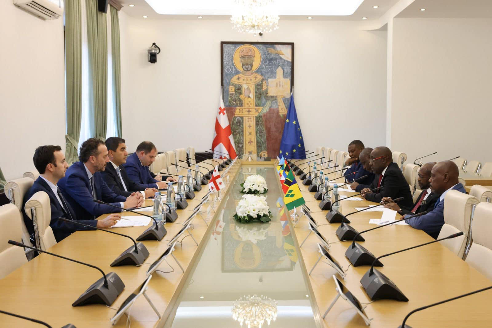 საქართველოს პარლამენტის თავმჯდომარე კარიბის ზღვის რეგიონის სახელმწიფოთა საგარეო საქმეთა მინისტრებს შეხვდა