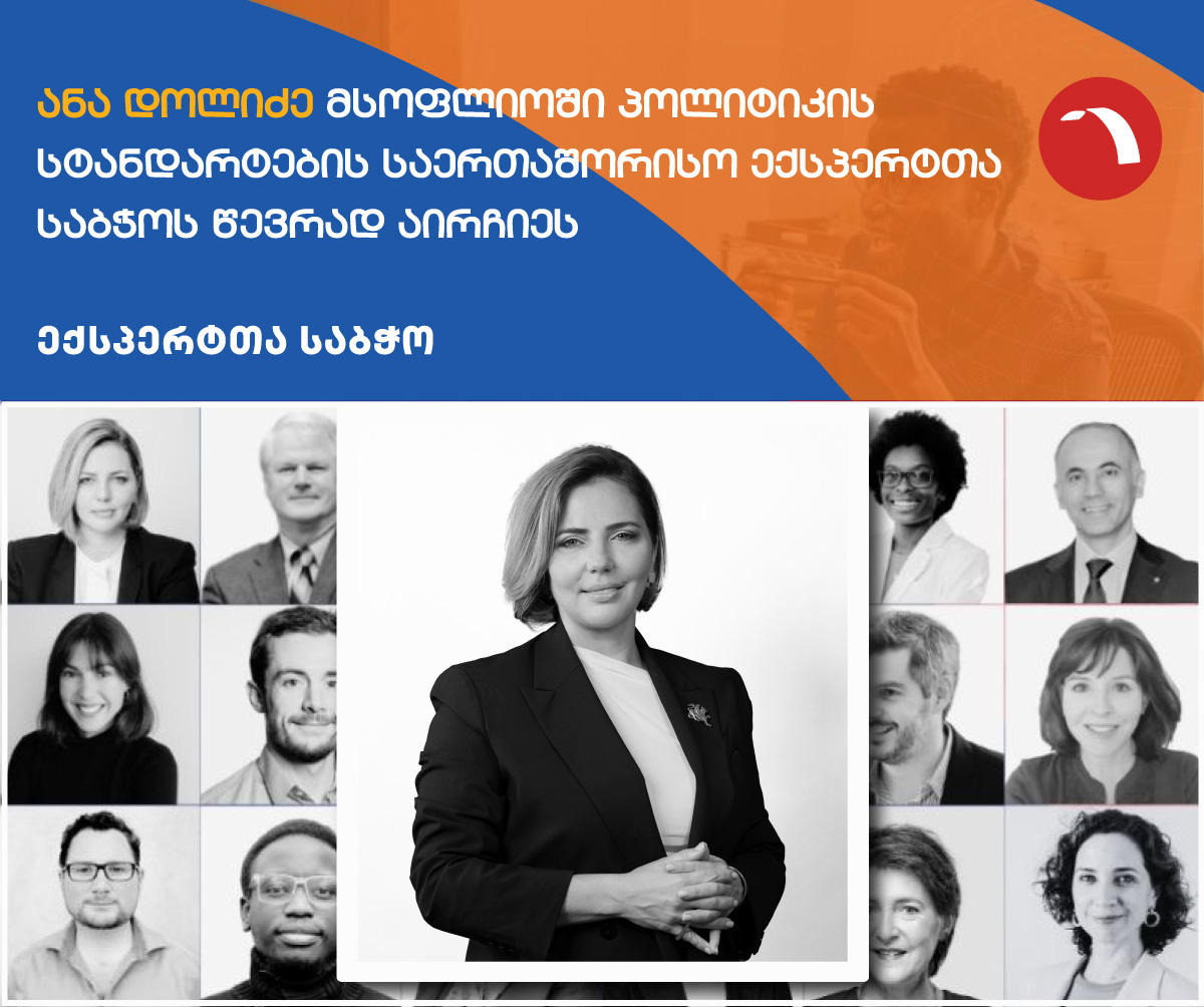ანა დოლიძე მსოფლიოში პოლიტიკის სტანდარტების საერთაშორისო ექსპერტთა საბჭოს წევრად აირჩიეს