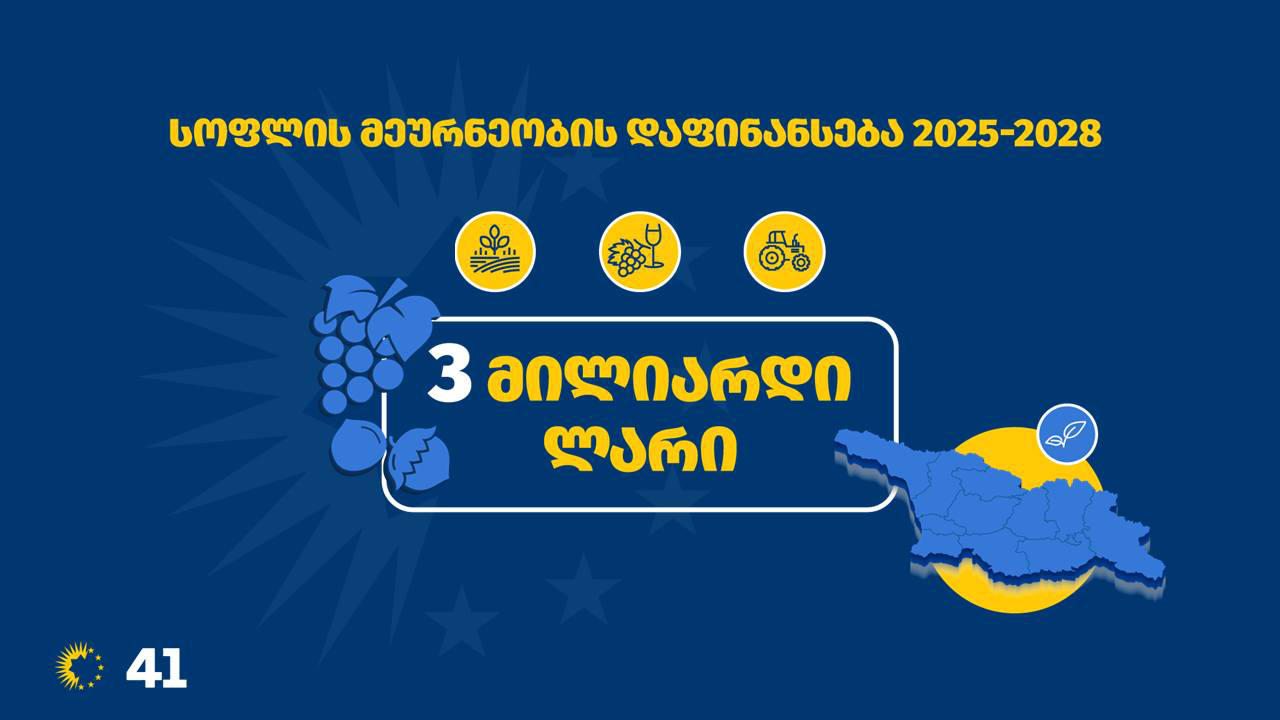 შალვა პაპუაშვილი - 2025-2028 წლებში სოფლის მეურნეობაში 3 000 000 000 ლარი ჩაიდება