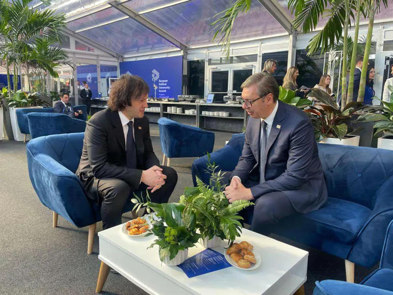 At the meeting with the President of Serbia Irakli Kobakhidze: we agreed that commitment to peace and stability in the region is essential for the European continent