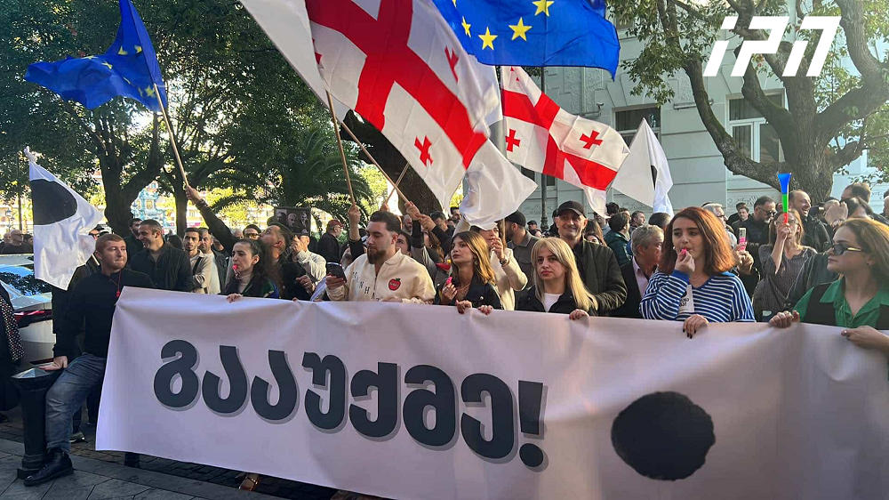 ბათუმში, საკონსტიტუციო სასამართლოსთან სტუდენტები აქციას მართავენ