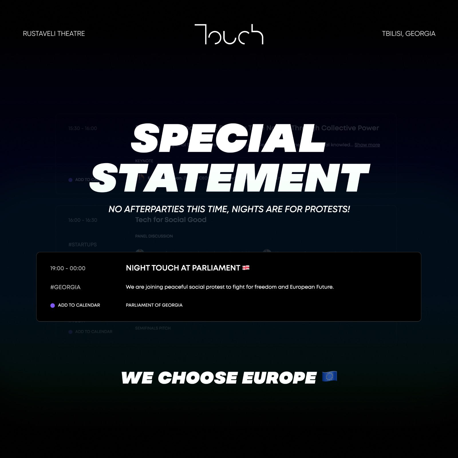 Touch Summit-ის ორგანიზატორები საგანგებო განცხადებას ავრცელებენ