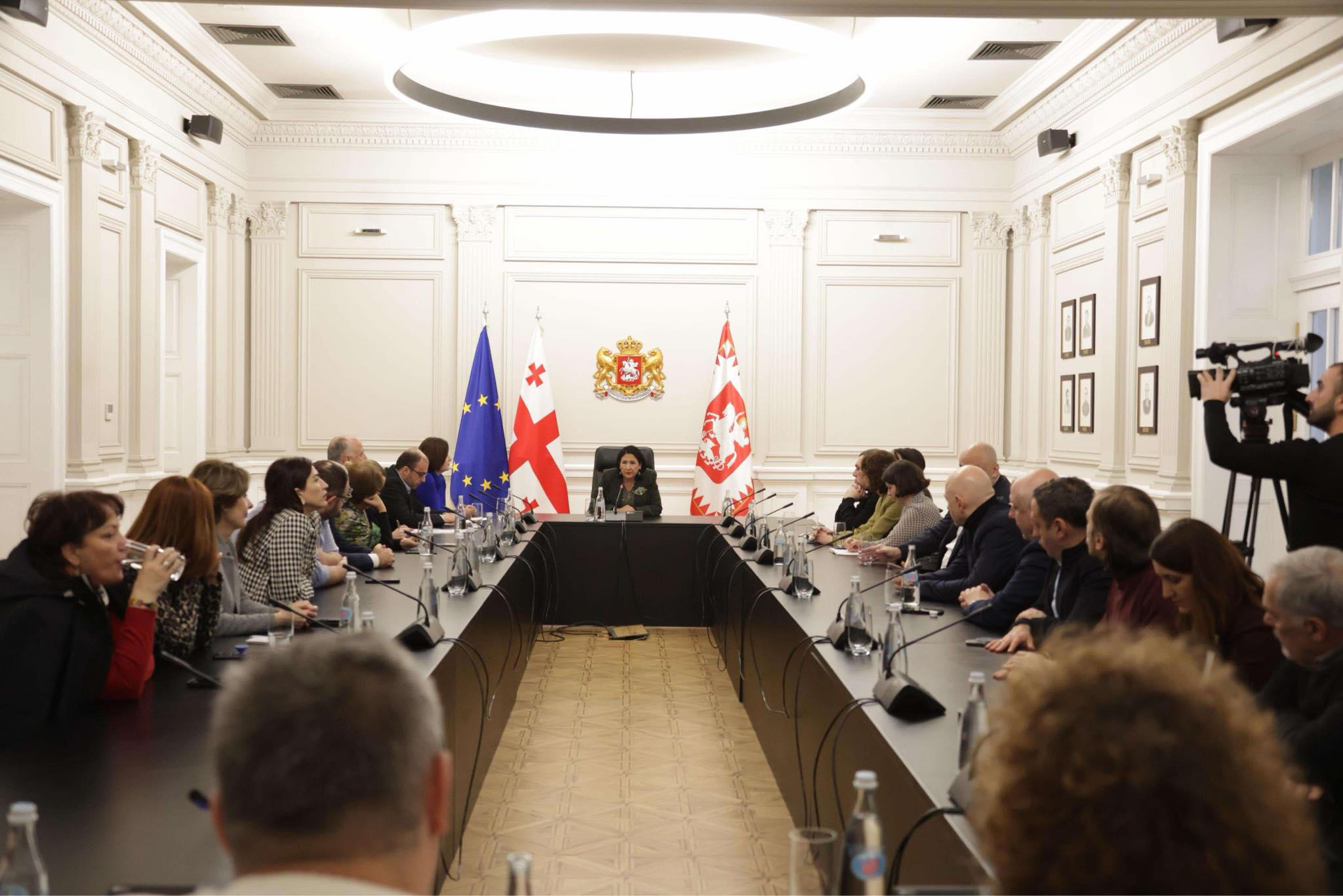 სალომე ზურაბიშვილი ოპოზიციური პოლიტიკური პარტიებისა და არასამთავრობო ორგანიზაციების წარმომადგენლებს ხვდება