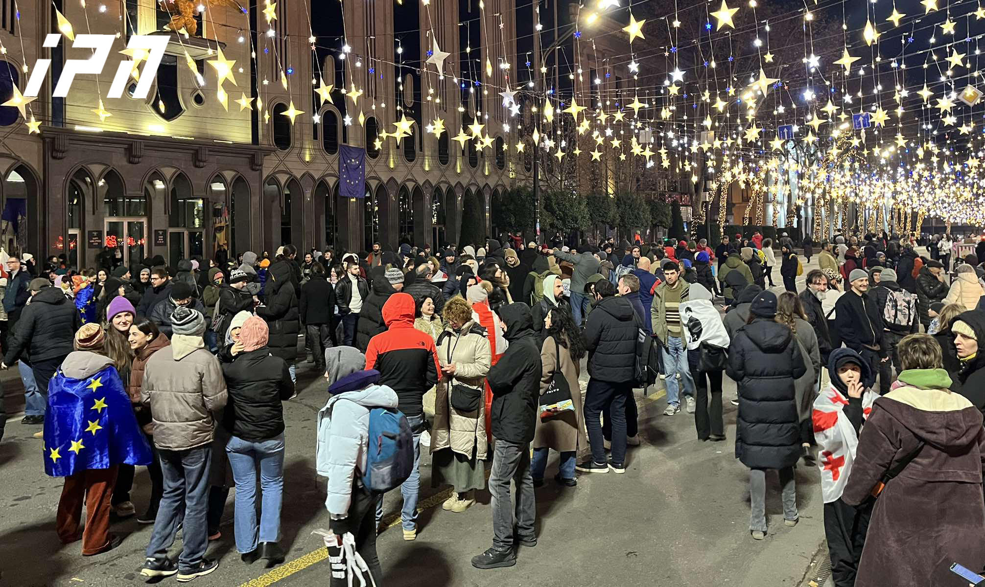 Protests Resume on Rustaveli Avenue
