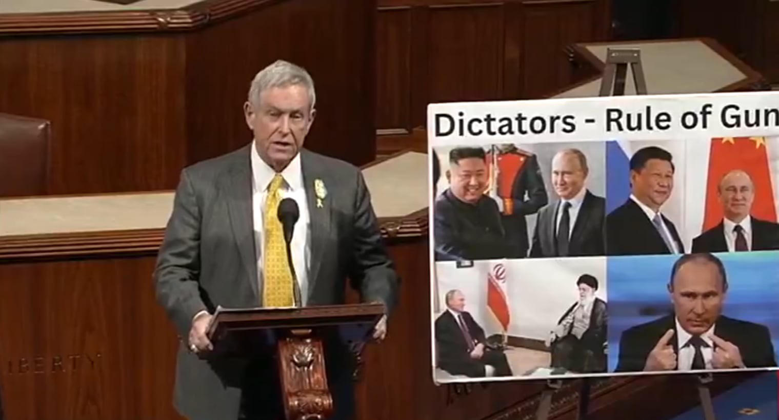 ჯო უილსონი კონგრესში - ოქტომბერში მაქინატორმა დიქტატორმა, რომელსაც ზურგს უმაგრებდა ომის დამნაშავე პუტინი, ჩინეთის კომუნისტური პარტია და ირანული რეჟიმი, არჩევნები გააყალბა