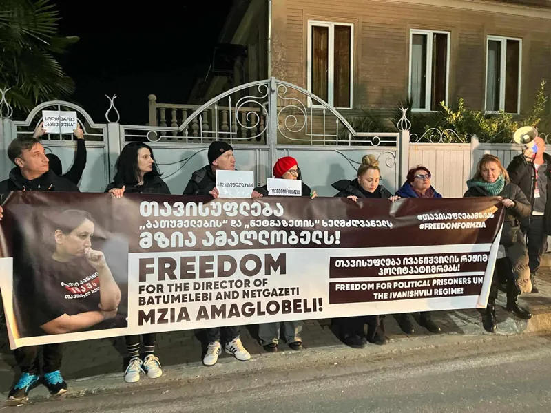 According to available information, the Ministry of Internal Affairs has drawn up administrative offense reports for nine participants of a protest rally in support of Mzia Amaghlobeli near a judge's house in Kutaisi
