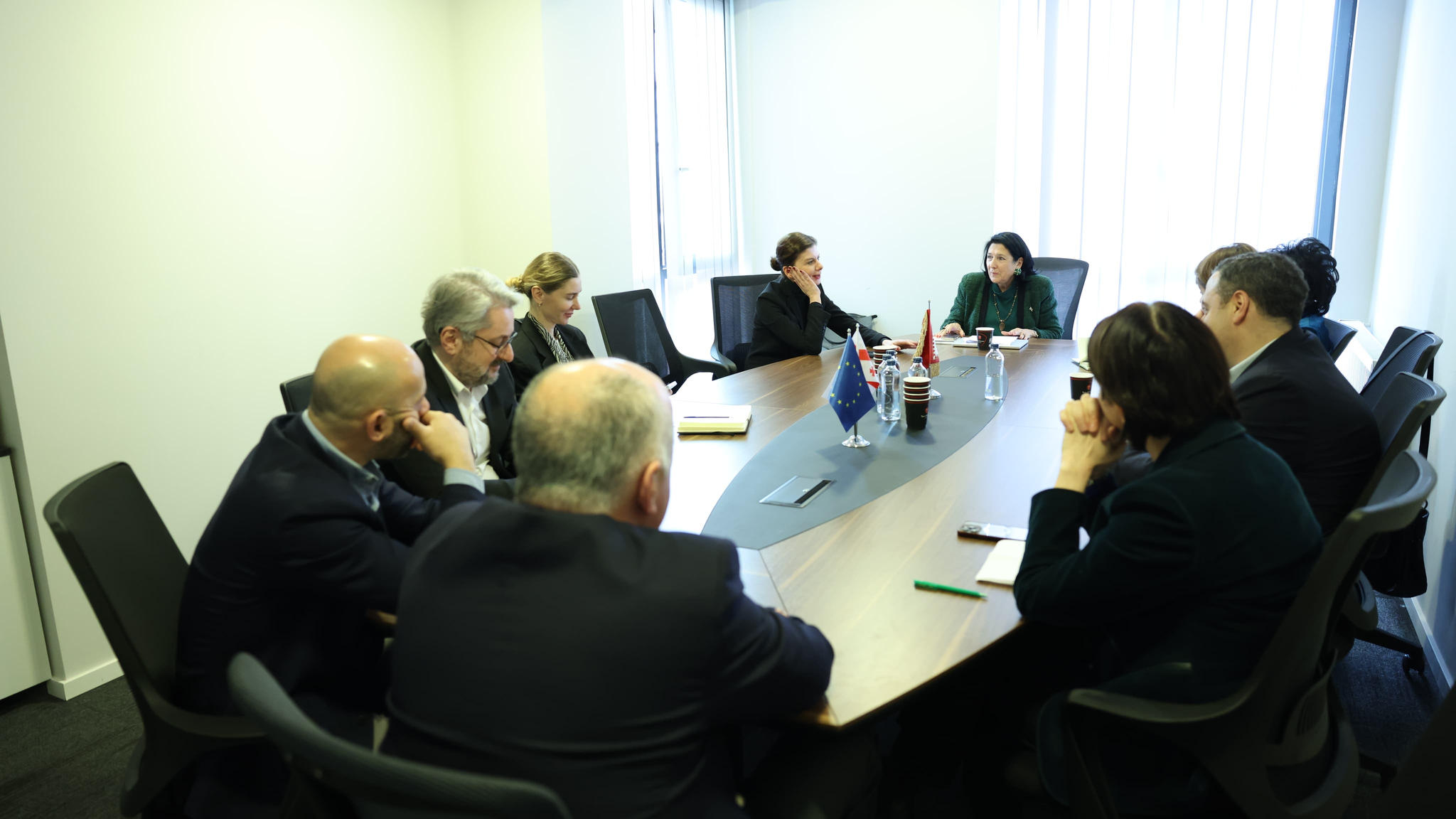 სალომე ზურაბიშვილი ოპოზიციური პარტიების წარმომადგენლებს ხვდება