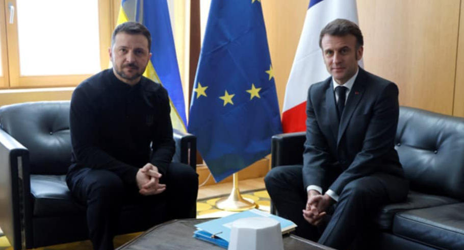 ემანუელ მაკრონი ვოლოდიმირ ზელენსკის ხვდება