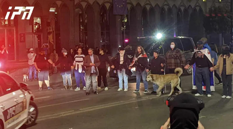 Some of the students spent the night in front of the Parliament building