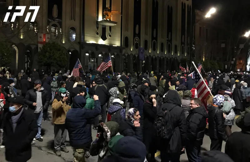 A protest is taking place in front of the Parliament – Rustaveli Avenue is blocked