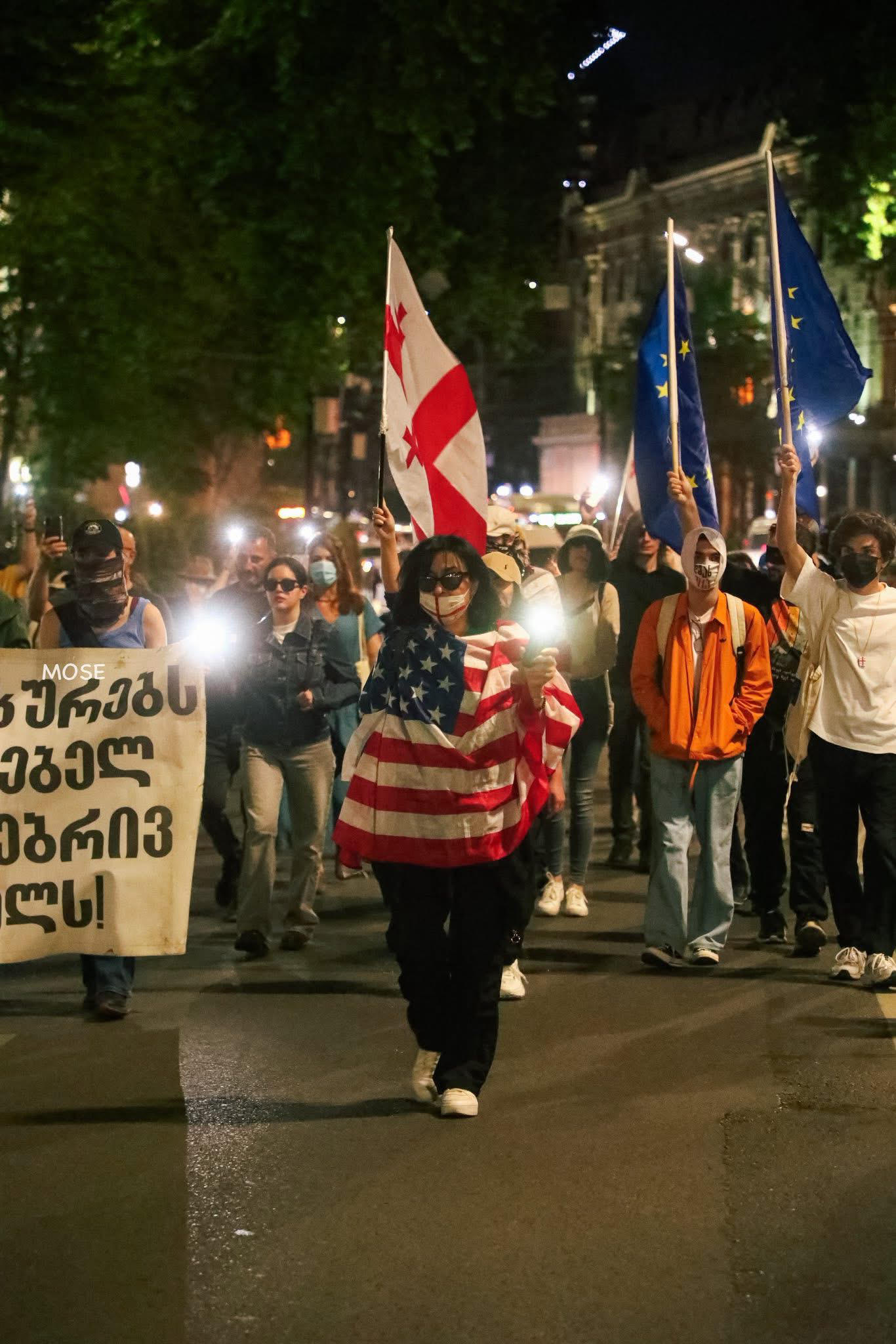 რუსთაველის გამზირზე საპროტესტო აქცია გაიმართა