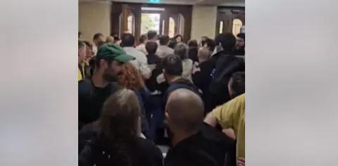 There was a confrontation between the court marshals and citizens at Tbilisi City Court