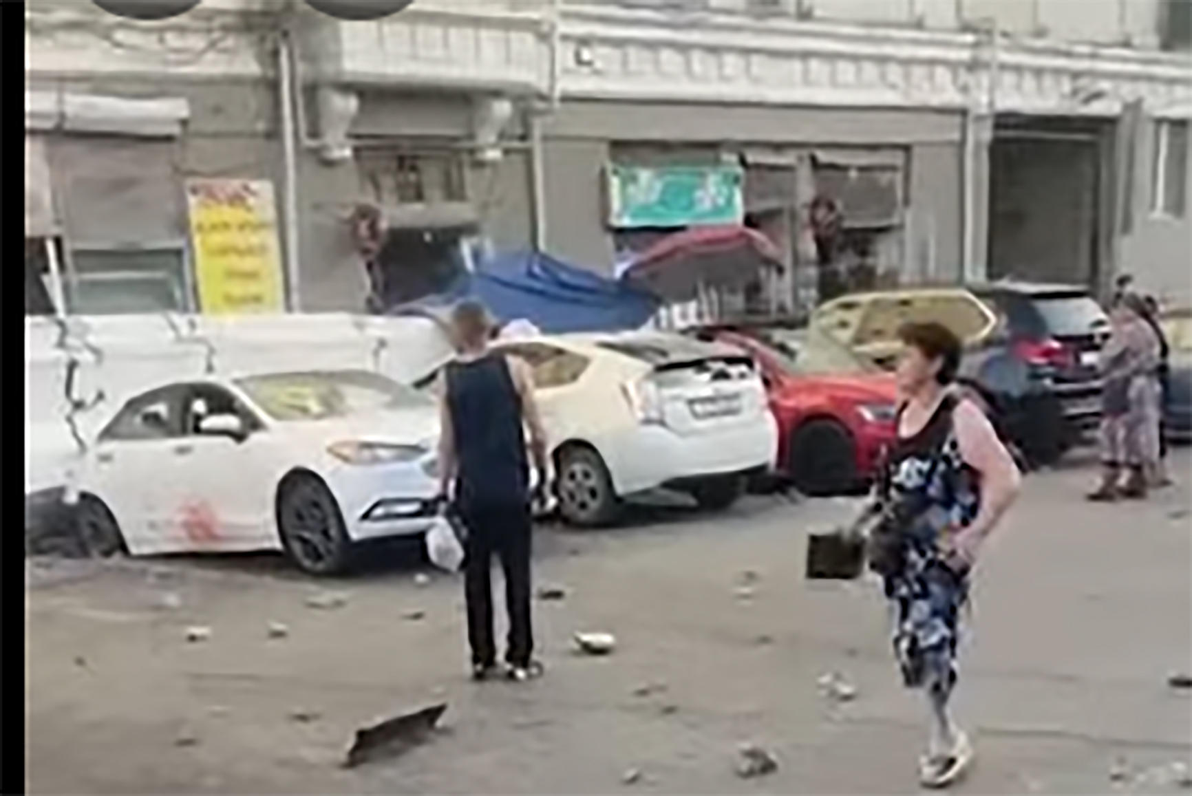 MIA: Firefighters immediately evacuated the area surrounding the collapsed building at the Station Square - the area is being cleared of debris and active search and rescue operations are underway