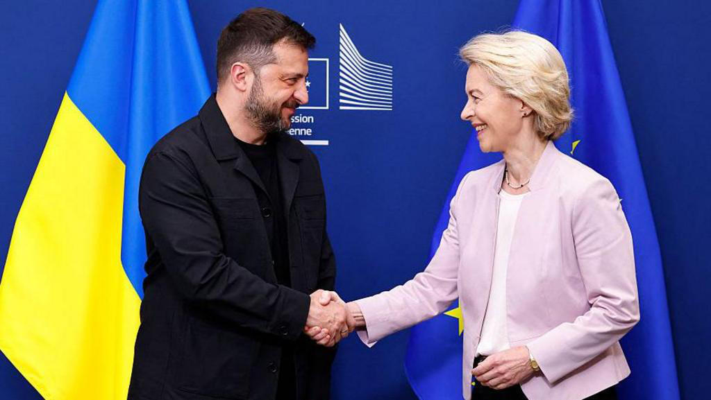 ვოლოდიმირ ზელენსკი ბრიუსელში ჩავიდა