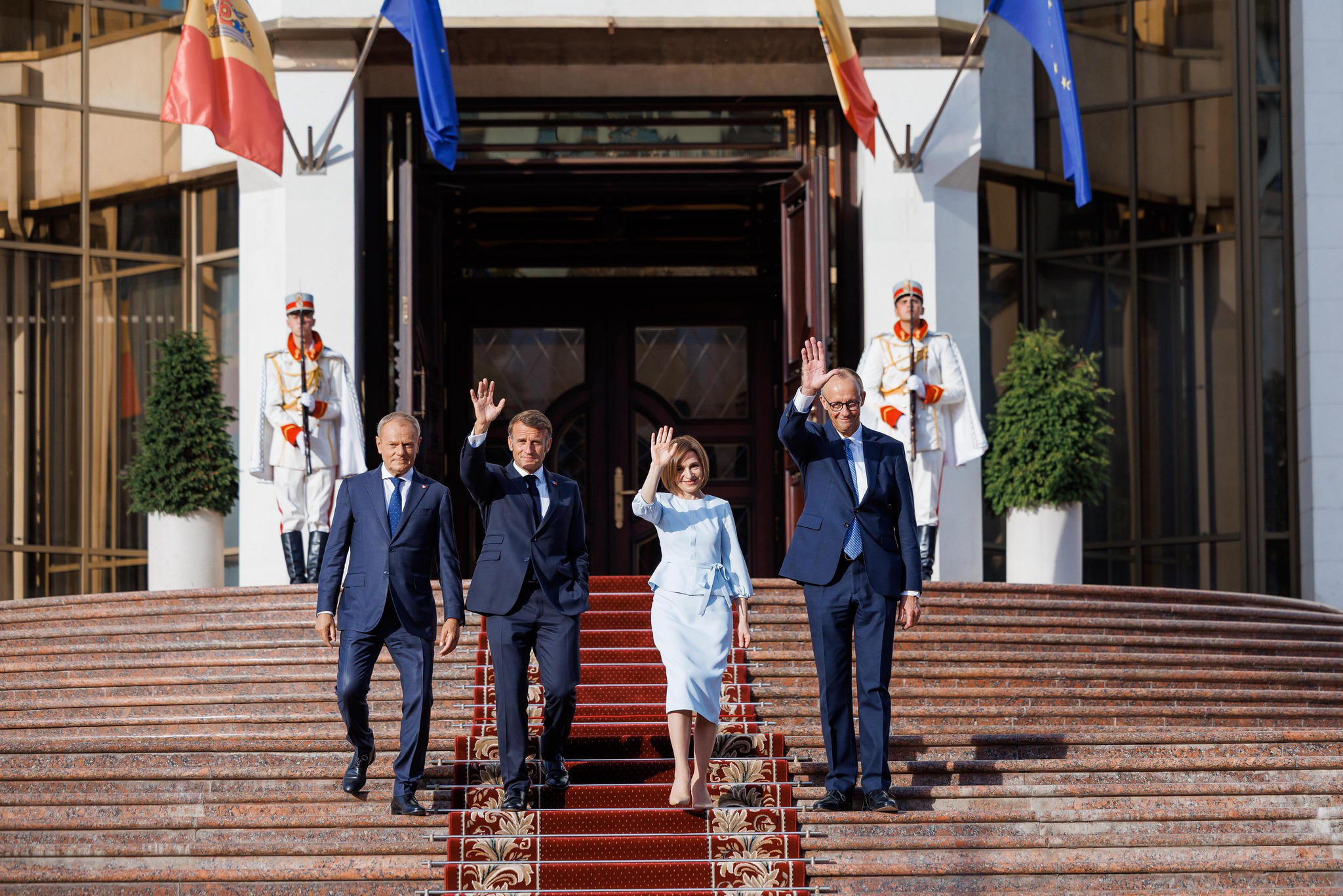 მოლდოვაში დამოუკიდებლობის დღესთან დაკავშირებით გერმანიის, საფრანგეთისა და პოლონეთის ლიდერები ჩავიდნენ